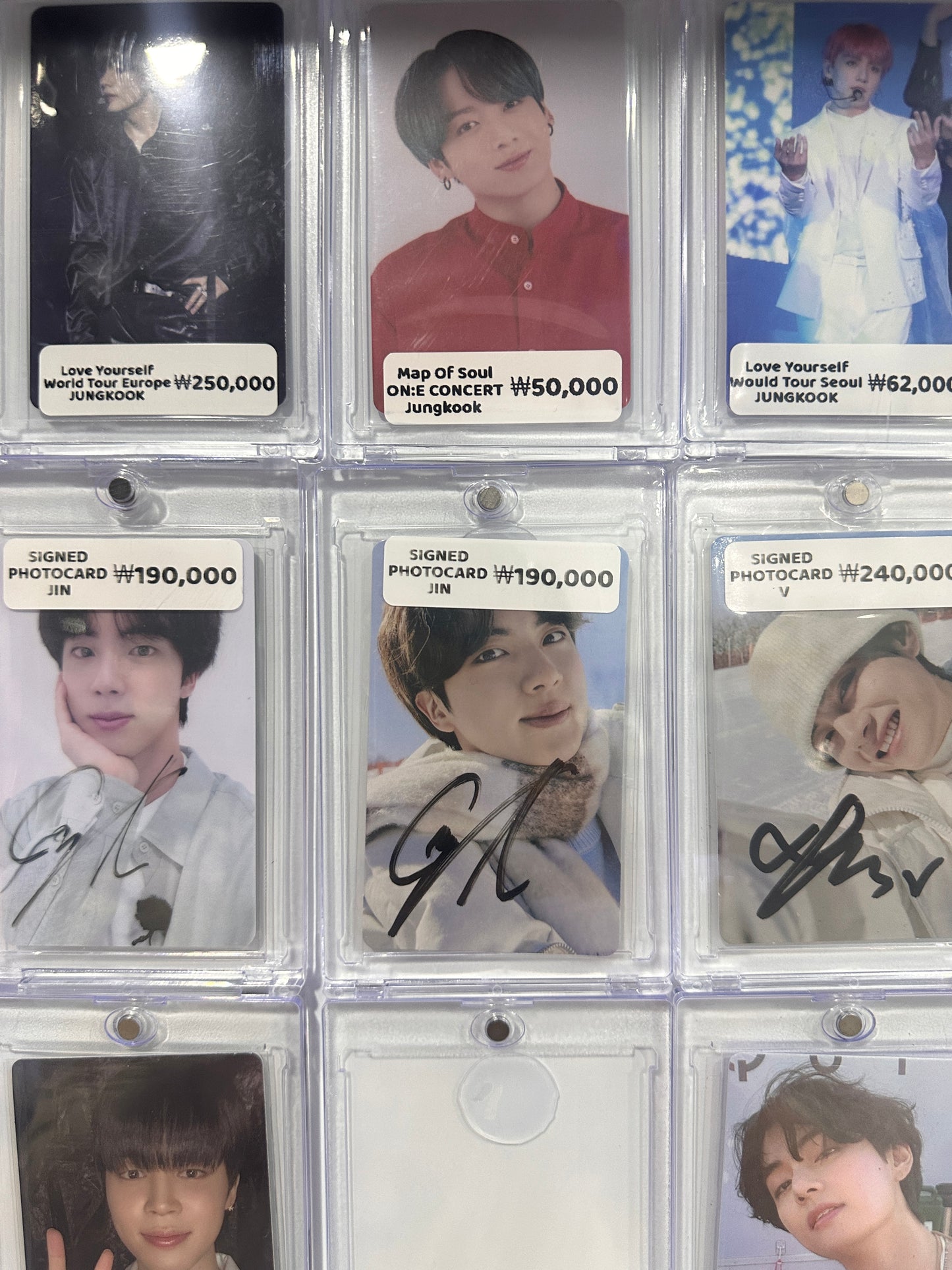 BTS JIN 2021 WINTER PACKAGE Official Signed Photo Card